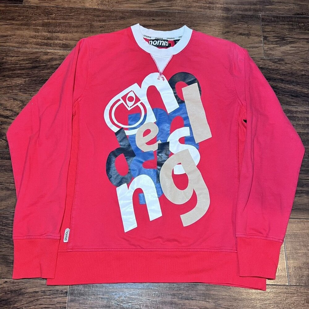 Nomis Crew Neck Sweatshirt Red White Men’s Size Large